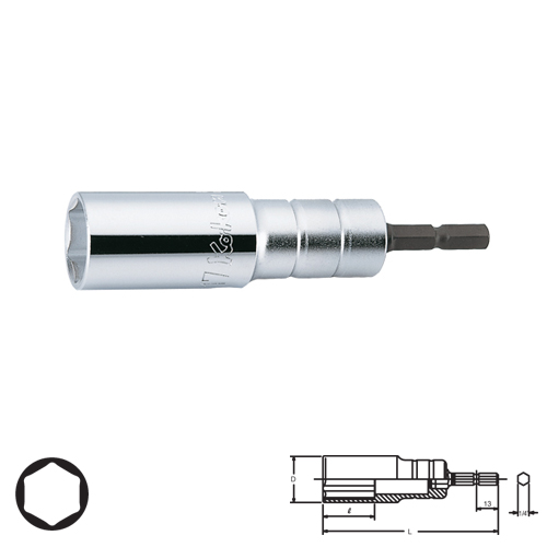KOKEN BD014E-22 ลูกบ๊อกยาว 6P-22mm. ใช้กับไขควงไฟฟ้าแกน 1/4นิ้ว