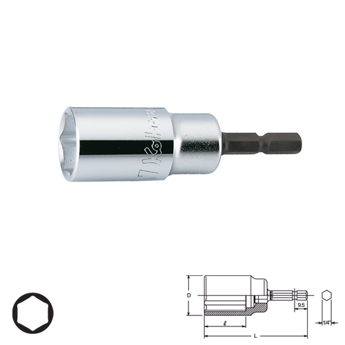 SKI - สกี จำหน่ายสินค้าหลากหลาย และคุณภาพดี | KOKEN BD014SE-12 ลูกบ๊อกสั้น 6P-12mm. ใช้กับไขควงไฟฟ้าแกน 1/4นิ้ว