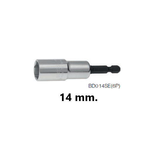 KOKEN BD014SE-14 ลูกบ๊อกสั้น 6P-14mm. ใช้กับไขควงไฟฟ้าแกน 1/4นิ้ว