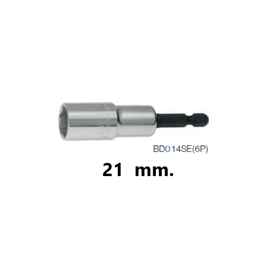 SKI - สกี จำหน่ายสินค้าหลากหลาย และคุณภาพดี | KOKEN BD014SE-21 ลูกบ๊อกสั้น 6P-21mm. ใช้กับไขควงไฟฟ้าแกน 1/4นิ้ว