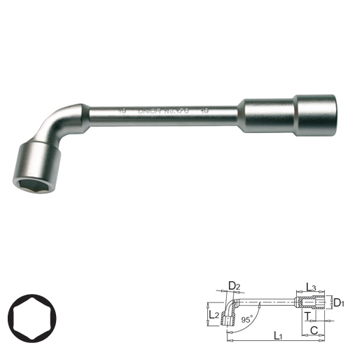 SKI - สกี จำหน่ายสินค้าหลากหลาย และคุณภาพดี | UNIOR #176 บ๊อก 2 หัว ตัวแอล 6P-21mm.