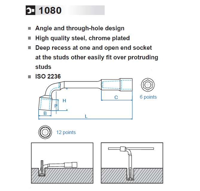 SKI - สกี จำหน่ายสินค้าหลากหลาย และคุณภาพดี | KINGTONY ประแจบ๊อกตัวแอล 2 หัว 10mm