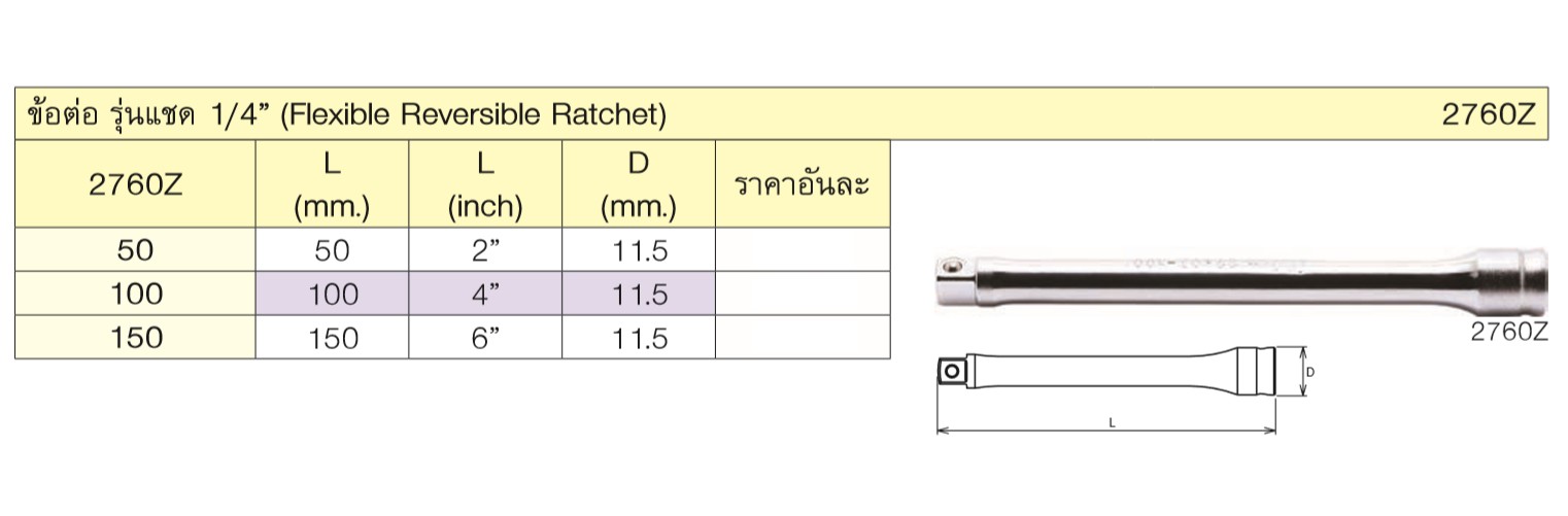 KOKEN 2760Z ข้อต่อ รุ่นแชด 1/4นิ้ว-150