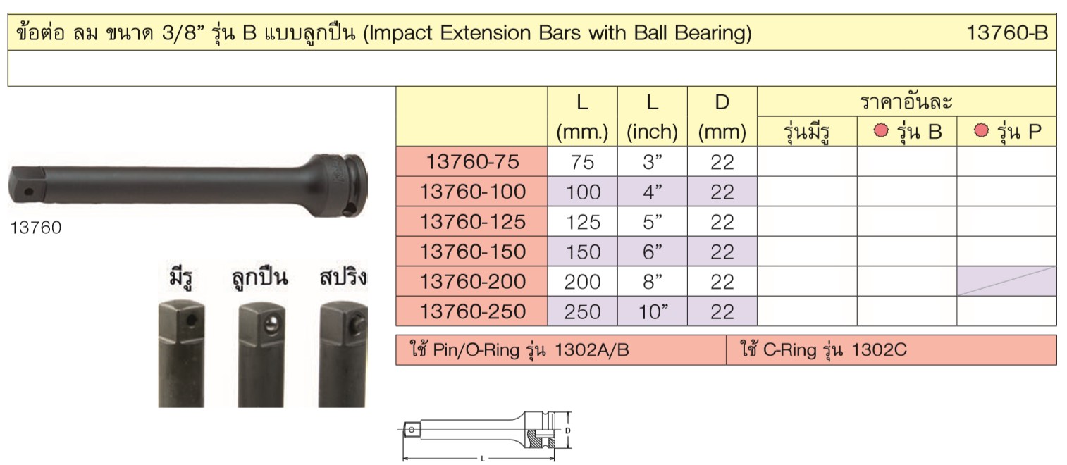 KOKEN 13760-B-200 ข้อต่อ ลม ขนาด 3/8นิ้ว รุ่น B แบบลูกปืน