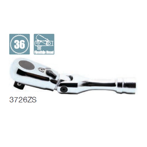 SKI - สกี จำหน่ายสินค้าหลากหลาย และคุณภาพดี | KOKEN 3726ZS ด้ามฟรี คอพับ รุ่นแชด สั้น 3/8นิ้ว