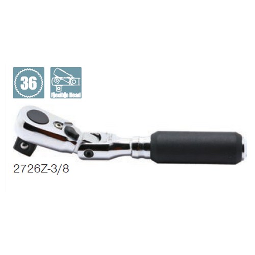 KOKEN 2726Z-3/8 ด้ามฟรี คอพับ ด้ามยาง รุ่นแชด หัวขัน 3/8นิ้ว