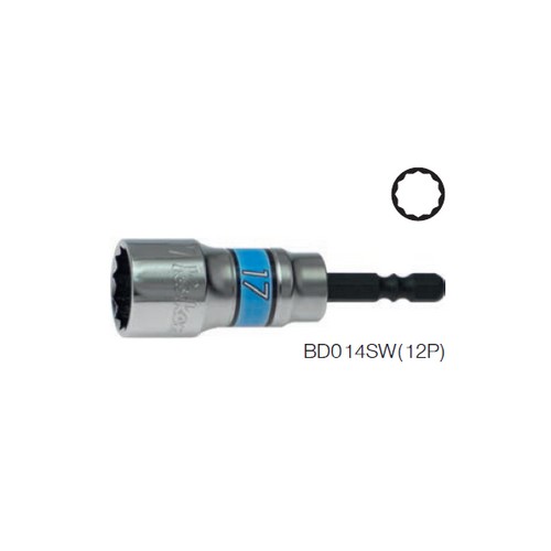 KOKEN BD014SW-17 บ๊อกแกนสั้น 12P - 17mm. ใช้กับไขควงไฟฟ้าแกน 1/4นิ้ว
