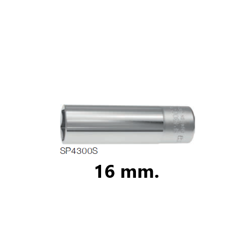 KOKEN SP4300S-16 ลูกบ๊อก 1/2นิ้ว-6P-16mm. ถอดหัวเทียนแบบยางดูด