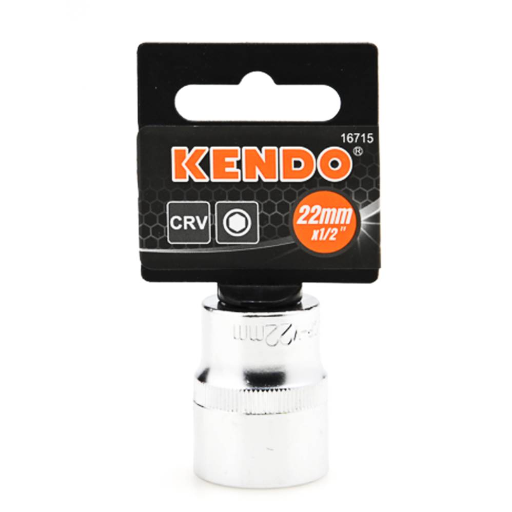 KENDO 16717 ลูกบ๊อกซ์ รู 1/2นิ้ว-6P-24mm.