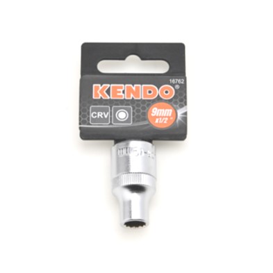 KENDO 16762 ลูกบ๊อกซ์ รู 1/2นิ้ว-12P-9mm.