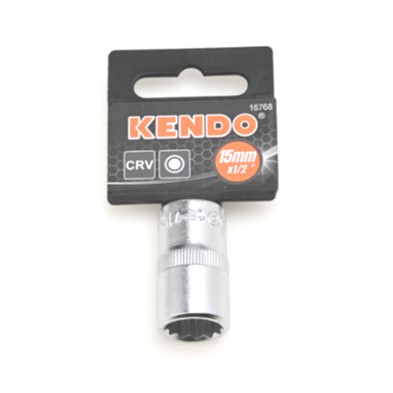KENDO 16768 ลูกบ๊อกซ์ รู 1/2นิ้ว-12P-15mm.