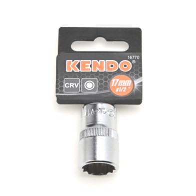 KENDO 16770 ลูกบ๊อกซ์ รู 1/2นิ้ว-12P-17mm.
