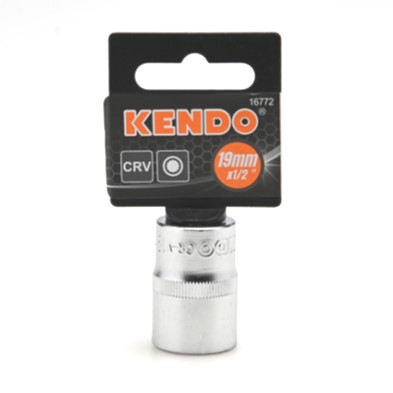 KENDO 16772 ลูกบ๊อกซ์ รู 1/2นิ้ว-12P-19mm.