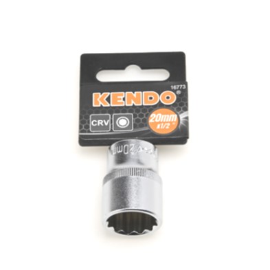 KENDO 16773 ลูกบ๊อกซ์ รู 1/2นิ้ว-12P-20mm.