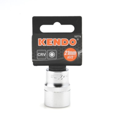 KENDO 16774 ลูกบ๊อกซ์ รู 1/2นิ้ว-12P-21mm.