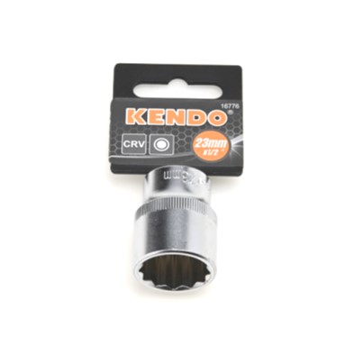 KENDO 16776 ลูกบ๊อกซ์ รู 1/2นิ้ว-12P-23mm.