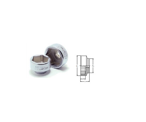 KOKEN 3400M.24-6P#30ลูกบ๊อก 6P(มิล)ขนาด 3/8นิ้วสำหรับ Oil Filter(Oil Filter Sockets)