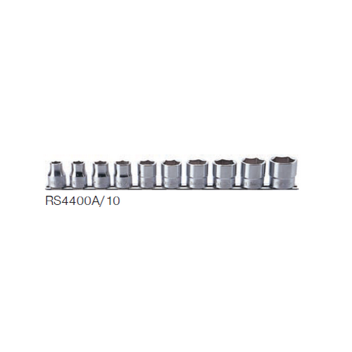 KOKEN RS4400A/10 ลูกบ๊อกซ์ สั้น 6P (นิ้ว) ขนาด 1/2นิ้ว ชุด 10 ชิ้น ในรางเหล็ก