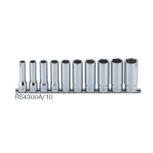KOKEN RS4300A/10 ลูกบ๊อกยาว 1/2นิ้ว-6P(นิ้ว) ชุด 10 ชิ้น ในราง