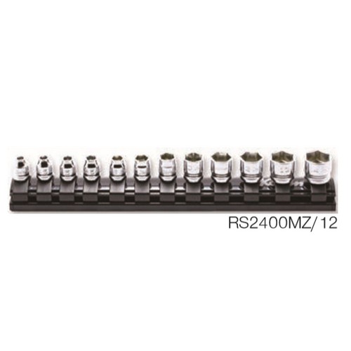 KOKEN RS2400MZ/12 ชุดบ๊อกซ์ รุ่นแชด สั้น ขนาด 1/4นิ้ว ชุด 12 ชิ้น ในรางแม่เหล็ก