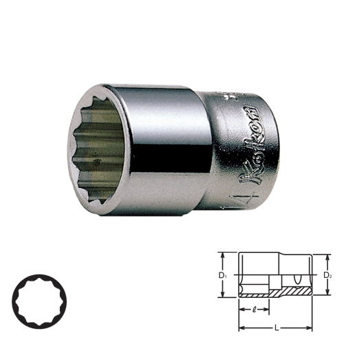 KOKEN 3405M-5 ลูกบ๊อก 3/8นิ้ว-12P-5mm.