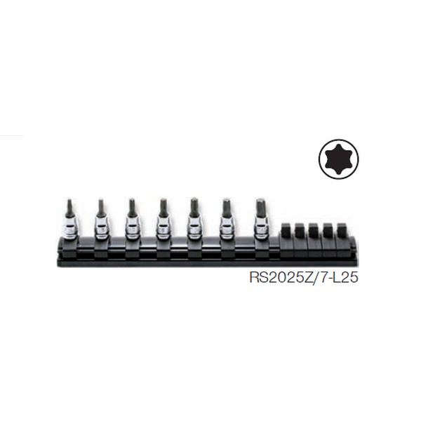 SKI - สกี จำหน่ายสินค้าหลากหลาย และคุณภาพดี | KOKEN RS2025Z/7-L28 ชุดบ๊อกเดือยโผล่ ท๊อกซ์ รุ่นแชด 1/4นิ้ว 7ชิ้น ในรางแม่เหล็ก