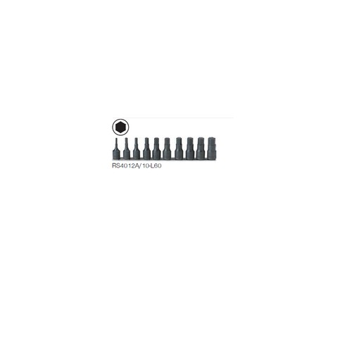 KOKEN RS4012A/10-L60 บ๊อกเดือยโผล่ 6P(นิ้ว) 1/2นิ้ว ชุด 10 ชิ้นในรางเหล็ก