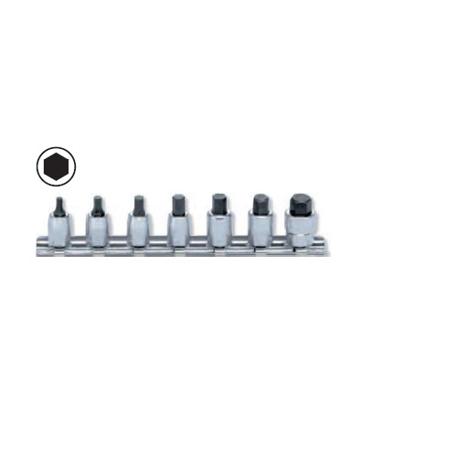 SKI - สกี จำหน่ายสินค้าหลากหลาย และคุณภาพดี | KOKEN RS2010M/7-L25 ชุดบ๊อกเดือยโผล่ 6P 1/4นิ้ว 7 ชิ้น ในรางเหล็ก 