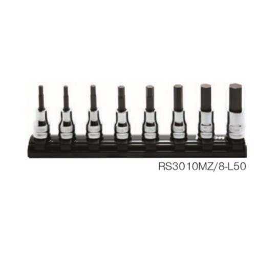 KOKEN RS3010MZ/8-L50 บ็อกเดือยโผล่ 6P รุ่นแชด 3/8นิ้ว ชุด 8 ชิ้น ในรางแม่เหล็ก