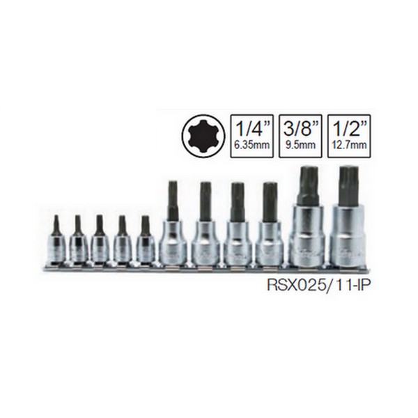 SKI - สกี จำหน่ายสินค้าหลากหลาย และคุณภาพดี | KOKEN RSX025/11-IP ชุดบ๊อกซ์เดือยโผล่ ท๊อกซ์พลัส 11 ชิ้น 1/4, 3/8, 1/2นิ้ว