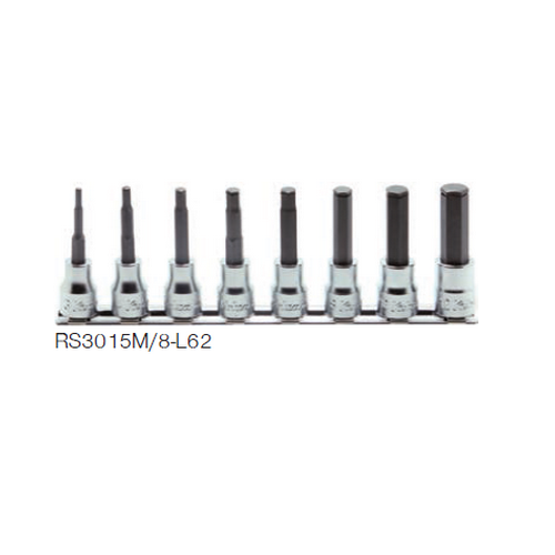 KOKEN RS3015M/8-L62 ชุดบ๊อกเดือยโผล่ 3/8นิ้ว 8 ชิ้น ยาว 62mm