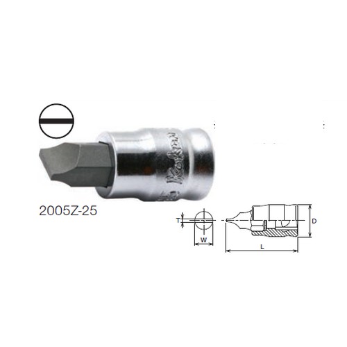 KOKEN 2005Z-25 บ๊อกซ์เดือยโผล่ ปากแบน รุ่นแชด (มิล) ขนาด 1/4นิ้ว-5