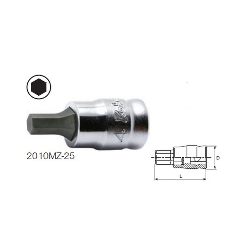 SKI - สกี จำหน่ายสินค้าหลากหลาย และคุณภาพดี | KOKEN 2010MZ-25 บ๊อกซ์เดือยโผล่ หกเหลี่ยม รุ่นแชด (มิล) ขนาด 1/4นิ้ว-5