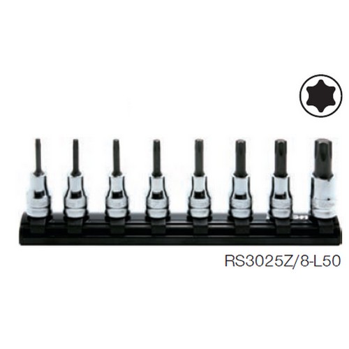 SKI - สกี จำหน่ายสินค้าหลากหลาย และคุณภาพดี | KOKEN RS3025Z/8-L50 บ๊อกซ์เดือยโผล่ ท๊อกซ์ รุ่นแชด ขนาด 3/8นิ้ว ชุด 8 ชิ้น ในรางแม่เหล็ก