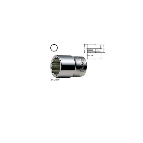KOKEN 3408W-1/8 ลูกบ๊อกซ์ สั้น Whitworth12P (นิ้ว) ขนาด 3/8นิ้ว-1/8 (3405W)