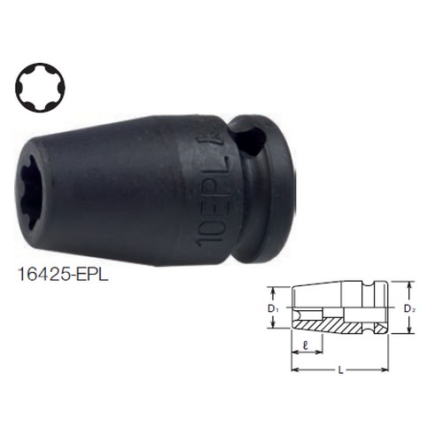 SKI - สกี จำหน่ายสินค้าหลากหลาย และคุณภาพดี | KOKEN 16425-EPL ลูกบ๊อกซ์ลม ท๊อกซ์พลัส EP/EPL ขนาด 3/4นิ้ว-32EPL