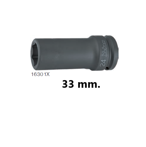 KOKEN 16301X-33 ลูกบ๊อกลมกึ่งยาว ขอบบาง 3/4นิ้ว-6P-33mm.