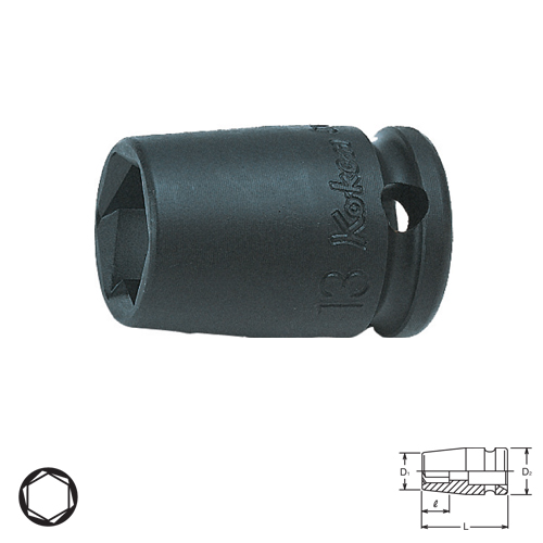 SKI - สกี จำหน่ายสินค้าหลากหลาย และคุณภาพดี | KOKEN 13465M ลูกบ๊อกลมหามุม 3/8นิ้ว- 8mm.