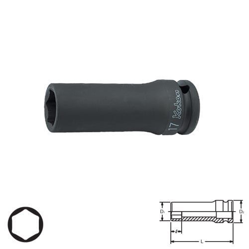 SKI - สกี จำหน่ายสินค้าหลากหลาย และคุณภาพดี | KOKEN 14300A-1.1/2 ลูกบ๊อกลมยาว 1/2นิ้ว-6P-1.1/2นิ้ว