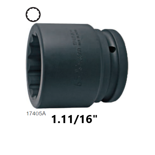 KOKEN 17405A-1.11/16 ลูกบ๊อกลมสั้น 1.1/2นิ้ว-12P-1.11/16นิ้ว