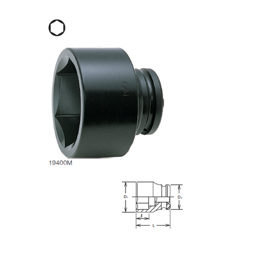 KOKEN 19400M-125 ลูกบ๊อกลมสั้น 2.1/2นิ้ว- 6P - 125mm