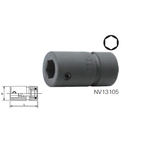 KOKEN NV13105 ลูกบ๊อกซ์ลม จับดอกไขควง ขนาด 3/8นิ้ว ใช้กับดอกไขควงแกน 11 มิล
