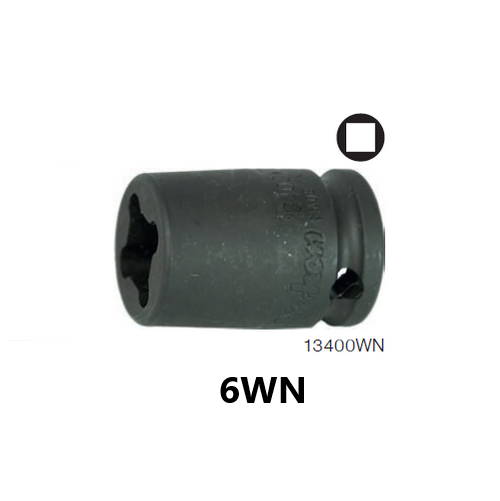 KOKEN 13400WN-6WN ลูกบ๊อกลมสั้น ขันหัวน๊อตอ๊าค 3/8นิ้ว-6WN