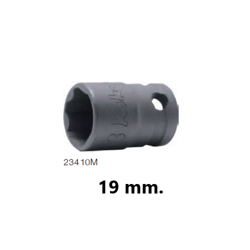 KOKEN 23410M-19 ลูกบ๊อกอินดัสเตรียล สั้น ถนอมมุมน๊อต 3/8นิ้ว-19