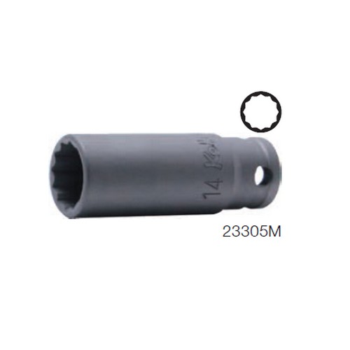 KOKEN 23305M-12 ลูกบ๊อกอินดัสเตรียล ยาว 3/8นิ้ว-12P-12mm.