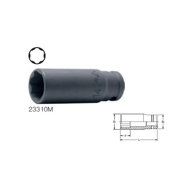 SKI - สกี จำหน่ายสินค้าหลากหลาย และคุณภาพดี | KOKEN 23310M-17 ลูกบ๊อกอินดัสเตรียล ยาว ถนอมมุมน๊อต 3/8นิ้ว-17