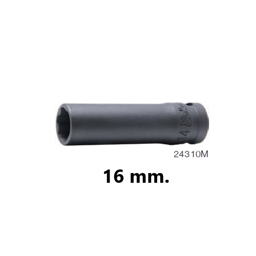 SKI - สกี จำหน่ายสินค้าหลากหลาย และคุณภาพดี | KOKEN 24310M-16 ลูกบ๊อกอินดัสเตรียล สั้น ถนอมมุมน๊อต 1/2นิ้ว-16mm.