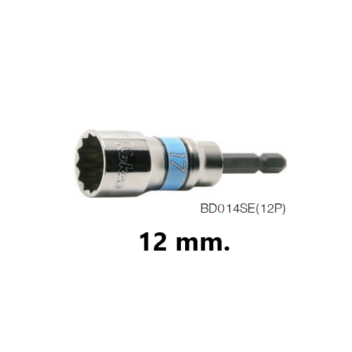 SKI - สกี จำหน่ายสินค้าหลากหลาย และคุณภาพดี | KOKEN BD014SE-12 บ๊อกสั้น 12P - 12mm. ใช้กับไขควงไฟฟ้าแกน 1/4นิ้ว