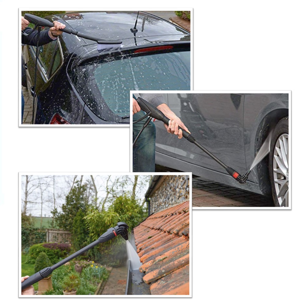 BOSCH Car Cleaning Kit  ชุดทำความสะอาดรถ (แปรงขัด, หัวฉีด  90°, สายต่อขยาย 6 เมตร, ผ้าไมโครไฟเบอร์) #F016800572