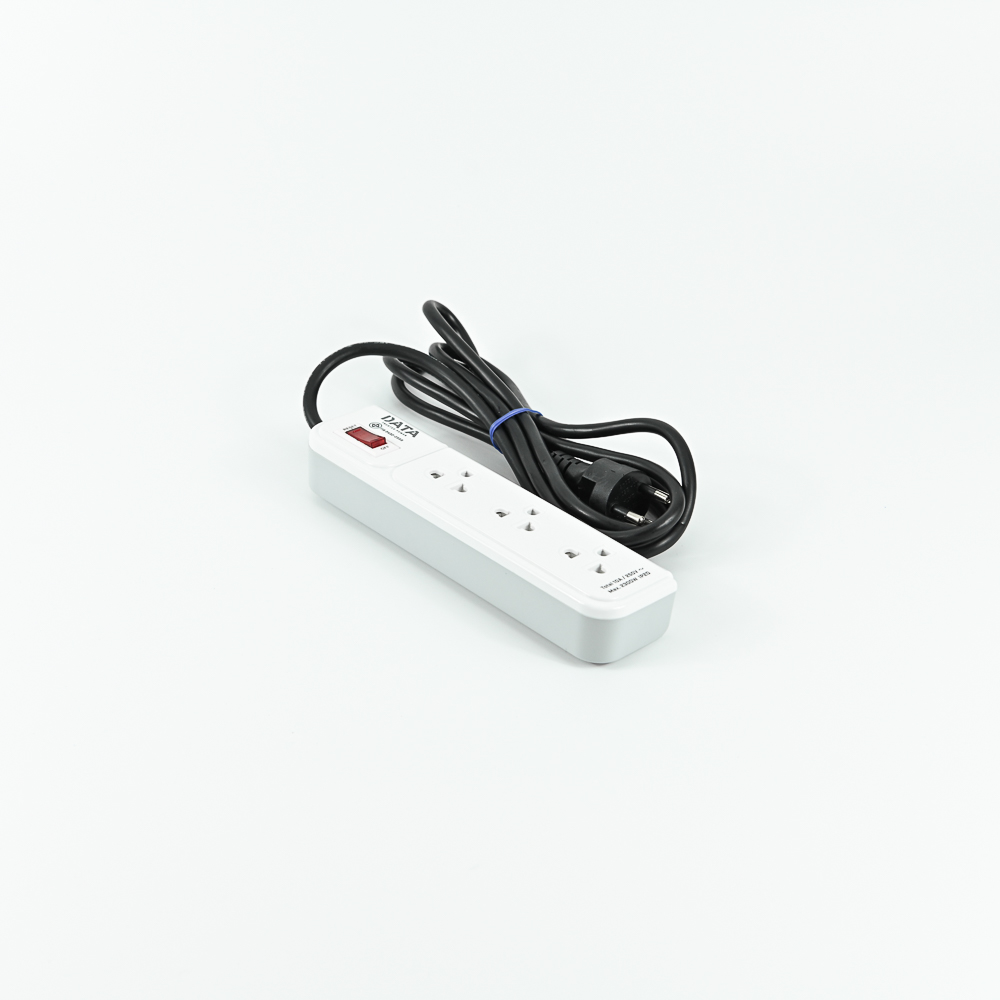 DATA AP3159 ปลั๊กไฟ 3 ช่อง 1 สวิตช์ 2 เมตร สีเทา 10A 2300W